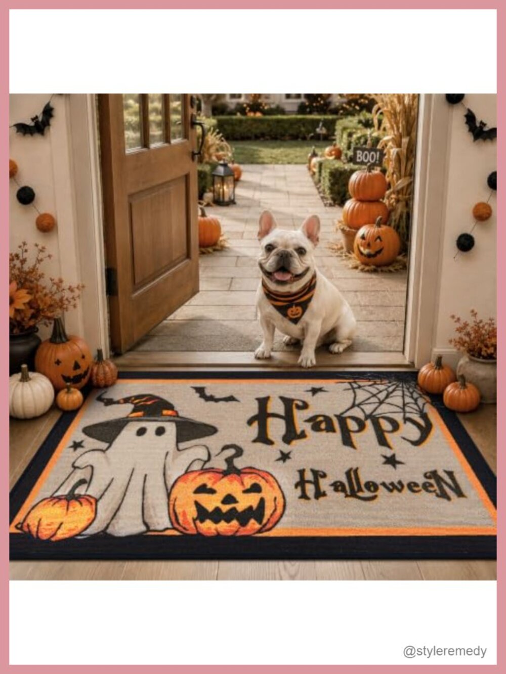 Halloween Ghost Doormat 24x36 Low Profile Non-Slip Washable Indoor Mat